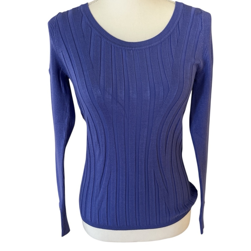 White House Black Market Purple Ribbed Sweater
